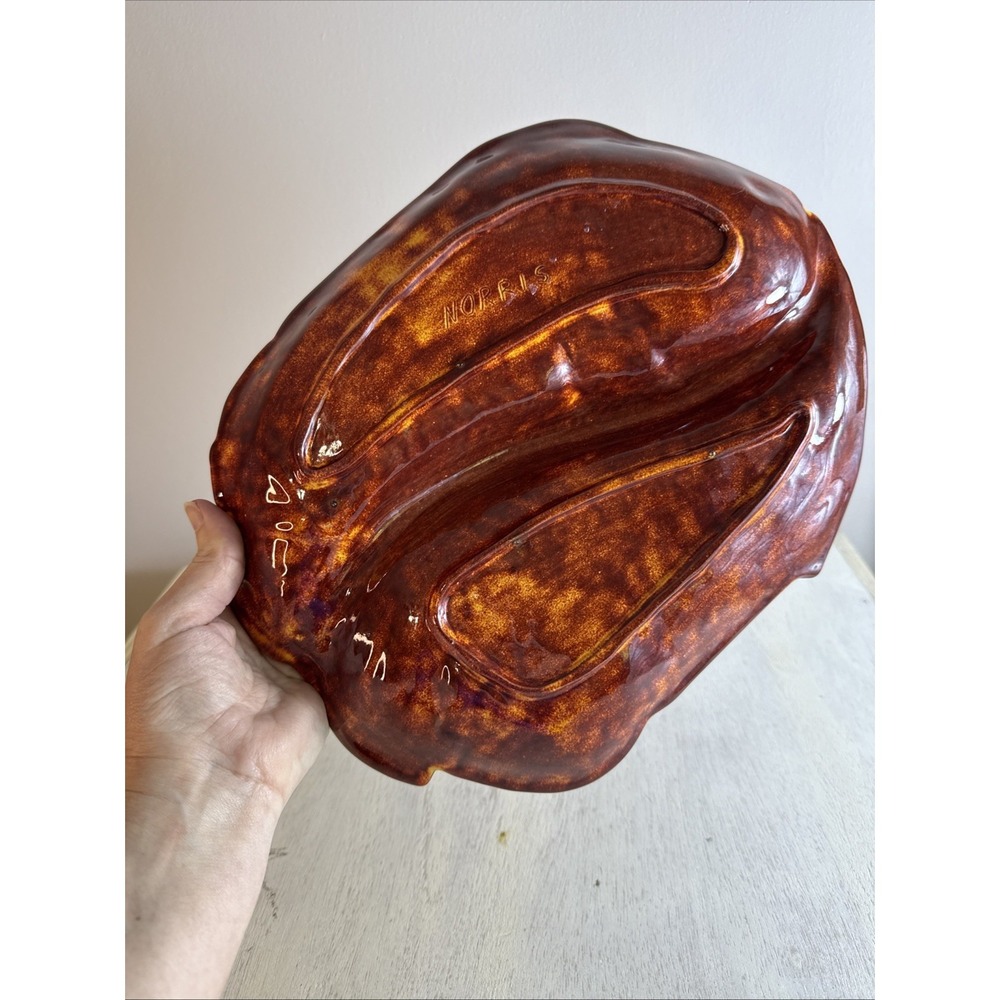 Norris Ocean Art Glazed Fish Pottery Party Plate Platter Wall Decor Beach - Picture 7 of 8